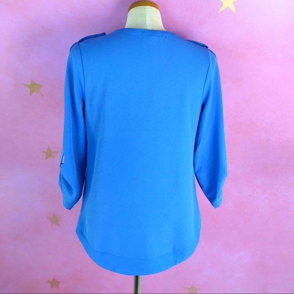 41 Hawthorn Tameron Button Down Blouse Blue Small - Picture 2 of 8